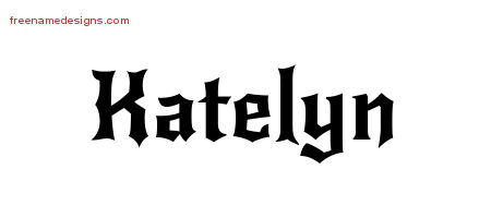 Gothic Name Tattoo Designs Katelyn Free Graphic