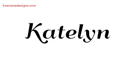Art Deco Name Tattoo Designs Katelyn Printable