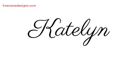 Classic Name Tattoo Designs Katelyn Graphic Download