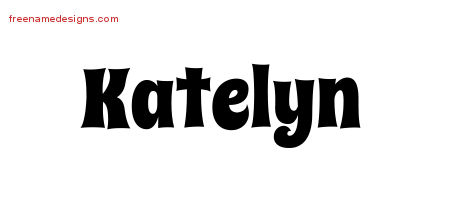 Groovy Name Tattoo Designs Katelyn Free Lettering