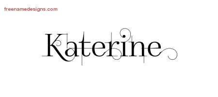 Decorated Name Tattoo Designs Katerine Free