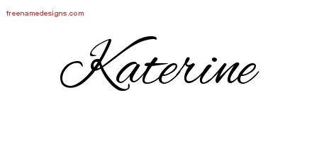 Cursive Name Tattoo Designs Katerine Download Free