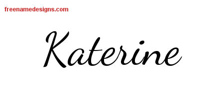 Lively Script Name Tattoo Designs Katerine Free Printout
