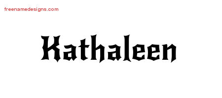 Gothic Name Tattoo Designs Kathaleen Free Graphic