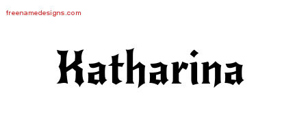 Gothic Name Tattoo Designs Katharina Free Graphic