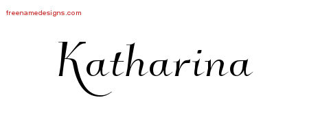 Elegant Name Tattoo Designs Katharina Free Graphic