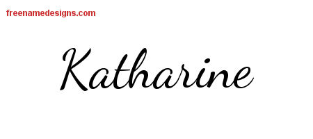 Lively Script Name Tattoo Designs Katharine Free Printout