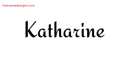 Calligraphic Stylish Name Tattoo Designs Katharine Download Free