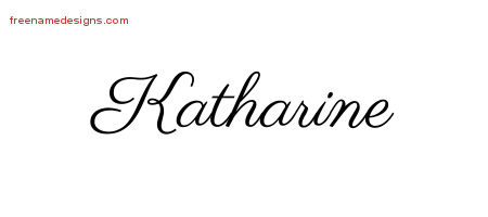 Classic Name Tattoo Designs Katharine Graphic Download
