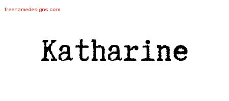 Typewriter Name Tattoo Designs Katharine Free Download