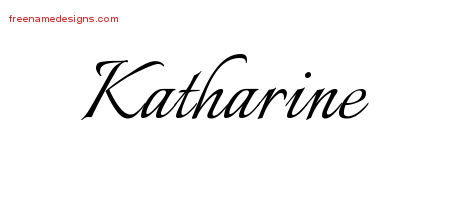 Calligraphic Name Tattoo Designs Katharine Download Free