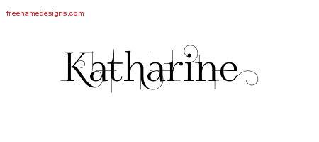 Decorated Name Tattoo Designs Katharine Free