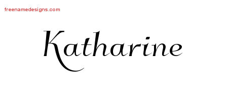 Elegant Name Tattoo Designs Katharine Free Graphic