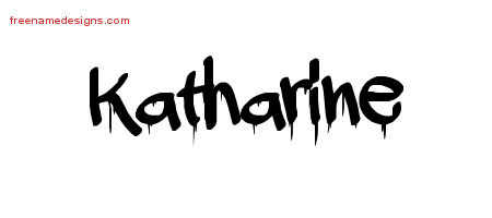 Graffiti Name Tattoo Designs Katharine Free Lettering
