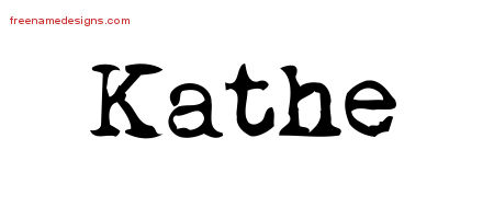 Vintage Writer Name Tattoo Designs Kathe Free Lettering