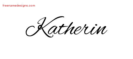 Cursive Name Tattoo Designs Katherin Download Free