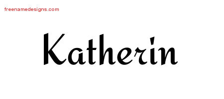 Calligraphic Stylish Name Tattoo Designs Katherin Download Free