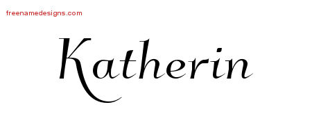 Elegant Name Tattoo Designs Katherin Free Graphic