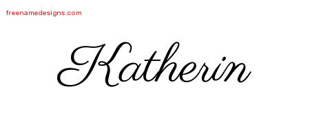 Classic Name Tattoo Designs Katherin Graphic Download