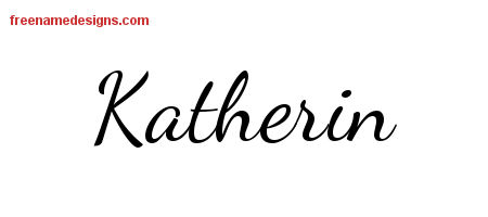 Lively Script Name Tattoo Designs Katherin Free Printout