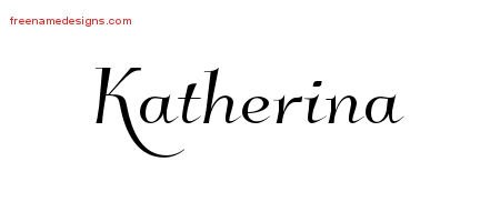 Elegant Name Tattoo Designs Katherina Free Graphic
