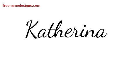 Lively Script Name Tattoo Designs Katherina Free Printout