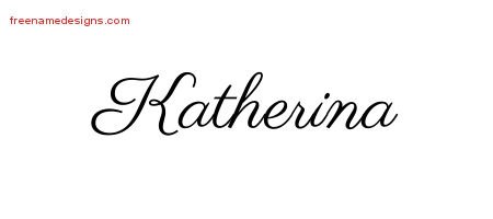Classic Name Tattoo Designs Katherina Graphic Download