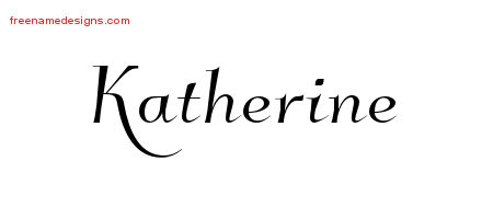 Elegant Name Tattoo Designs Katherine Free Graphic
