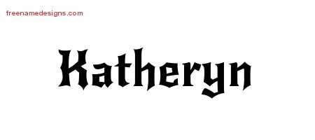 Gothic Name Tattoo Designs Katheryn Free Graphic