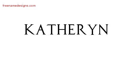 Regal Victorian Name Tattoo Designs Katheryn Graphic Download