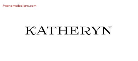 Flourishes Name Tattoo Designs Katheryn Printable
