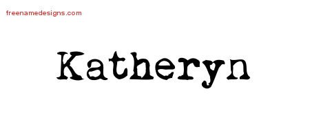 Vintage Writer Name Tattoo Designs Katheryn Free Lettering