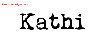 Vintage Writer Name Tattoo Designs Kathi Free Lettering