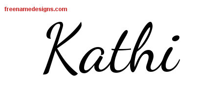 Lively Script Name Tattoo Designs Kathi Free Printout