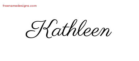 Classic Name Tattoo Designs Kathleen Graphic Download