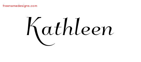 Elegant Name Tattoo Designs Kathleen Free Graphic