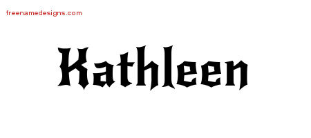 Gothic Name Tattoo Designs Kathleen Free Graphic