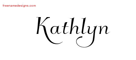 Elegant Name Tattoo Designs Kathlyn Free Graphic