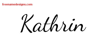 Lively Script Name Tattoo Designs Kathrin Free Printout