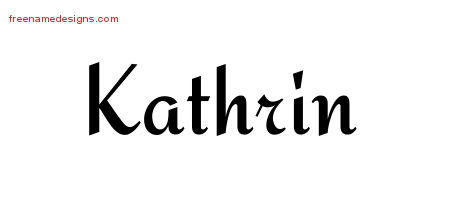 Calligraphic Stylish Name Tattoo Designs Kathrin Download Free