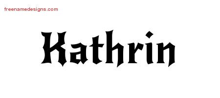 Gothic Name Tattoo Designs Kathrin Free Graphic
