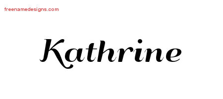 Art Deco Name Tattoo Designs Kathrine Printable