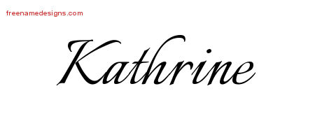 Calligraphic Name Tattoo Designs Kathrine Download Free