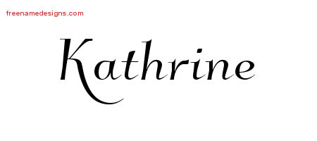 Elegant Name Tattoo Designs Kathrine Free Graphic