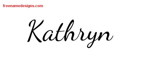 Lively Script Name Tattoo Designs Kathryn Free Printout