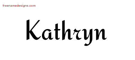 Calligraphic Stylish Name Tattoo Designs Kathryn Download Free