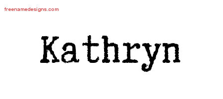 Typewriter Name Tattoo Designs Kathryn Free Download
