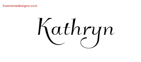 Elegant Name Tattoo Designs Kathryn Free Graphic