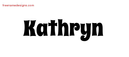 Groovy Name Tattoo Designs Kathryn Free Lettering