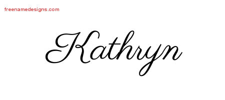Classic Name Tattoo Designs Kathryn Graphic Download